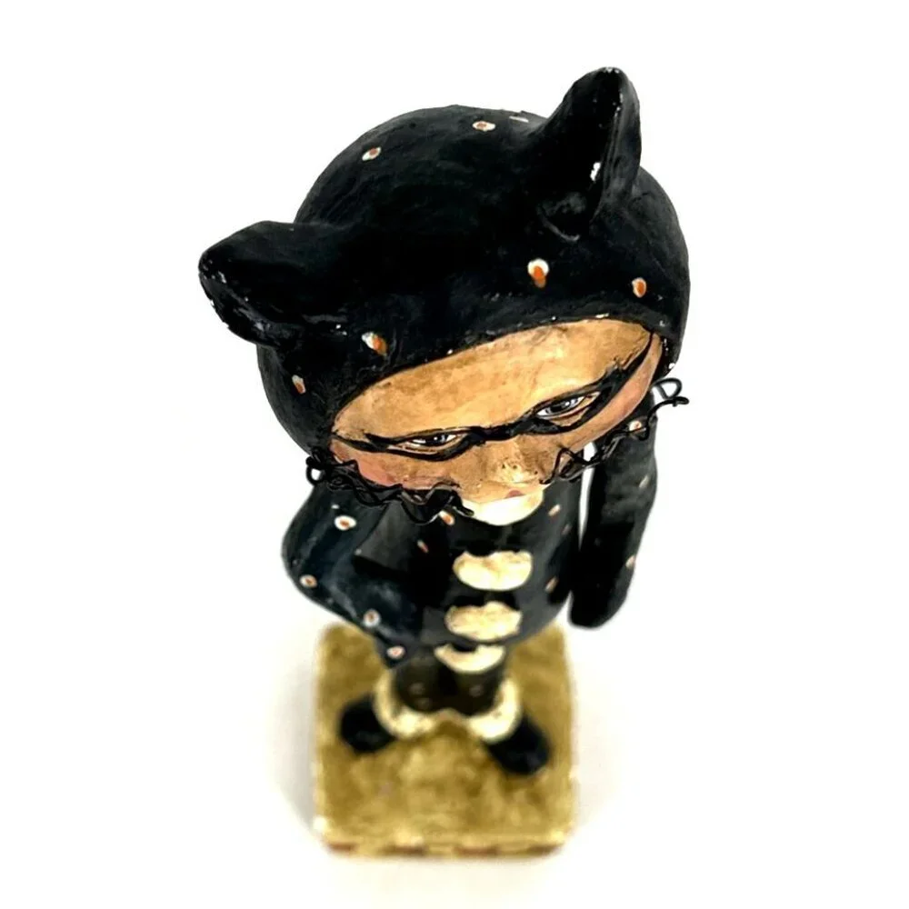 Halloween Cat Figurine Chalkware Pacific Rim 12